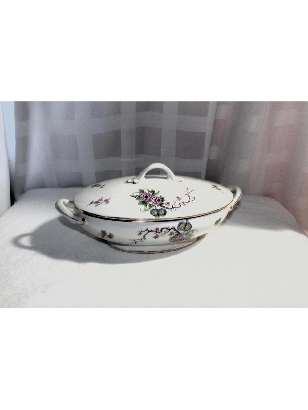 Vintage Vignaud Limoges Covered Vegetable Bowl